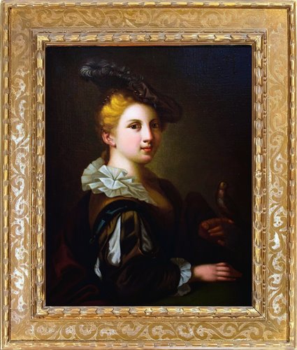 Young lady with goldfinch